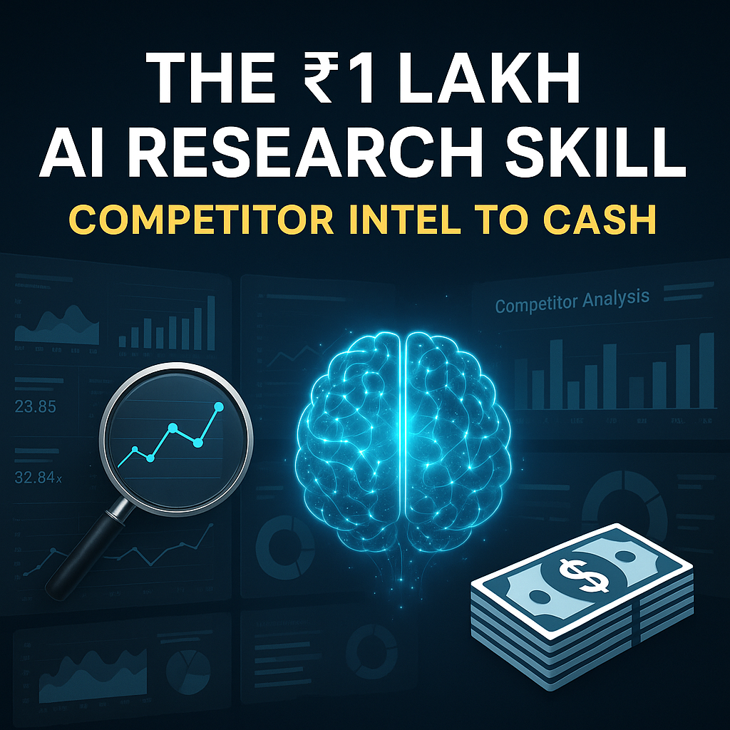 The ₹1 Lakh AI Research Skill: Competitor Intel to Cash Course in Hindi